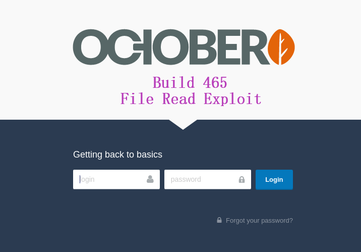 October CMS Build 465 – Arbitrary File Read Exploit (Authenticated) 11-13